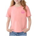 thumbnail image 3 of OVAFBAU Girls Short Sleeve T Shirts Kids Summer Tops Unisex Kids T Shirt Seashell Graphic Short Sleeve Summer Casual Crewneck Tops, 3 of 8