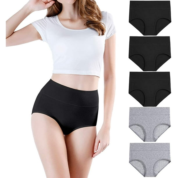 Women's High Waisted Cotton Underwear Soft Full Briefs Ladies Breathable  Panties Multipack 