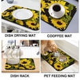 thumbnail image 4 of Washable Rubber Sunflower Cute Floral Dish Drying Mats for Kitchen Counter Home Large Coffee Bar Pad Accessories and Decor for Utensils Stemware 19.5''x12'', 4 of 7