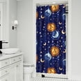 thumbnail image 2 of Gothic Shower Curtain - Dark Celestial Moon & Star Print, Mystical Cosmic Theme Bath Decor, Waterproof Polyester, 36"Wx72"L, Goth Aesthetic Gift, 2 of 3