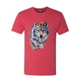 thumbnail image 2 of Wolf Oil Painting Animal Lover Mens Premium Tri Blend T-Shirt, Vintage Red, Large, 2 of 3