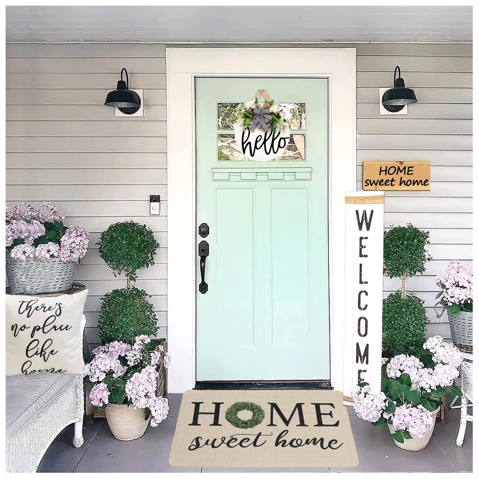 Love Grows Best in Little Houses Just Like This Doormat Farmhouse Welcome  Mat Front Porch Outdoor Decor Starter Home Housewarming Gift 