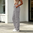 thumbnail image 6 of Tqcoqu Cargo Pants for Women Baggy - Drawstring Elastic Waist Multi-Pocket Cargo Pants with Ankle Ties Y2K Festival Outfits Hiking Camping,Gray Women's S-XXXXXL, 6 of 8