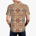 thumbnail image 3 of Balery Traditional Tribal Aztec Printed Men’s Short Sleeve Polo Shirt, Midweight Men's Shirt,Golf Polo shirts -Large, 3 of 8