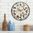 thumbnail image 3 of Yayeee Wall Clock Battery Operated 11.9" Silent Non-Ticking for Living Room, Floral Plaid, 3 of 8