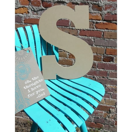 Wood Letter, Block Wooden Letter S 18'', Unfinished Wall Hanging