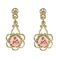thumbnail image 2 of 1928 Jewelry Pink Porcelain Rose Gold Drop Earring, 2 of 4