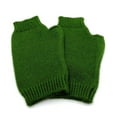 thumbnail image 3 of iMongol Pure Merino Wool Women Men Unisex Fingerless Mittens Gloves Half Fingers, Thumb Hole Thick 3ply Yarn (Green), 3 of 4