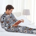 thumbnail image 6 of Cauagu Cute Dog Faces Print Men's Long-Sleeve Pajama Set,Soft Button-Front 2Pjs for Men Long Sleeve Men’s Sleepwear-XX-Large, 6 of 7