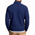 thumbnail image 4 of Men's Quarter Zip Pullover Sweatshirt Zip Long Sleeve Casual Warm Soft Fall Winter Outdoor Top with Stand Collar Royal Blue 4XL, 4 of 5
