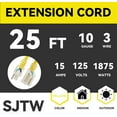 thumbnail image 4 of EP 25 Ft 10/3 SJTW Yellow Outdoor/Indoor Extension Cord, 10 Gauge Durable Electrical Cable, 4 of 5