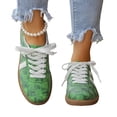 thumbnail image 6 of HTHLVMD Woven Lace Up Sneakers, Linen Casual Shoes, Women Classic Retro Gum Sole Fashion Sneakers Casual Tennis Skate Shoe Genuine Leather Walking Footwear Anti Slip Trainers, Army Green 5.5, 6 of 6
