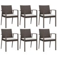thumbnail image 2 of vidaXL 7 Piece Garden Dining Set with Cushions Poly Rattan and Steel, 2 of 5