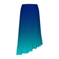 thumbnail image 6 of Kaemgyyd Skirts for Women Summer Gradient Ruffle Hem Flowy Midi Skirt Trendy Elastic Waist Asymmetric Skirt Vacation Beachwear, 6 of 7