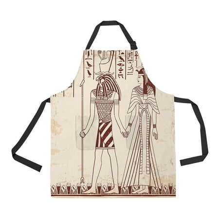 

ECZJNT Goddess Isis Queen Nefertari Adjustable Bib Kitchen Apron with Pockets for Women Men