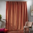 thumbnail image 3 of 3S Brother's Extra Long Solid Luxury Matte Velvet Soft Curtain Yam Orange Single Panel Hanging Back Tap & Rod Pocket Home Décor 5-25 Feet Custom Made Curtains -Made in Turkey Each(52"x108"), 3 of 7