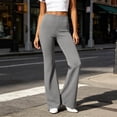 thumbnail image 2 of UKHCCC Women's Yoga Pants Flared with Pockets High Waisted Solid Trousers Casual Workout Lounge Bootcut Stretchy Cotton Soft Comfortable Daily Activewear S-2XL, 2 of 9