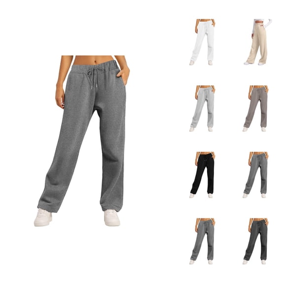 Womens Sweatpants 2026 Fall Winter Fashion Drawstring Elastic High Waist Loose Wide Leg Casual Yoga Pants with Pockets