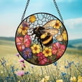 thumbnail image 3 of Bee Wildflower Glass Suncatcher, Bee Stained Glass Ornament, Honeybee Gift for Garden Lovers, Home Decoration for Bee, Personalized Teacher Gift, 3 of 6