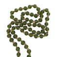 thumbnail image 5 of DecMode Handmade Round Long Frosted Beaded Green Glass Garland with Tassel with Knotted Brown Jute, 5 of 11
