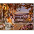 thumbnail image 1 of Ceramic Tile Mural-Delphin Enjolras Women Painting 56. 21.25" w x 17" h using (20) 4.25 x 4.25 ceramic tiles, 1 of 3