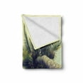 thumbnail image 2 of Palm Tree Soft Flannel Fleece Throw Blanket, Coconut Trees on Tropical Beach Caribbean Coastline Ocean Summer, Cozy Plush for Indoor and Outdoor Use, 50" x 60", Pale Yellow Green Brown, by Ambesonne, 2 of 6