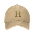 thumbnail image 1 of ZICANCN Adjustable Baseball Cap Women, Alphabet H Pattern Hats for Men Adult Washed Cotton Denim Baseball Caps Fashion, Natural, 1 of 6