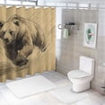 thumbnail image 7 of WYYP Waterproof Shower Curtain with Hooks - A Strong and Powerful Grizzly Bear Design - Multiple Sizes - 100% Polyester Fiber - Home Bathtubs Bathroom Curtain Decoration White, 7 of 7