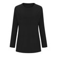 thumbnail image 3 of ZyeKqe Long Sleeve Tops for Women Lightweight Fleece Round Neck Shirts Solid Color Fall Winter TopTrendy Clothes, 3 of 4
