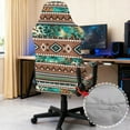 thumbnail image 4 of Jiueut Aztec Tribal Geometric Leopard Print Gaming Chair Cover Set of 4, Stretch Desk Chair Covers with 2 PCS Armrest Cover Removable Computer Chair Slipcovers Anti Dust Furniture Protector, 4 of 7