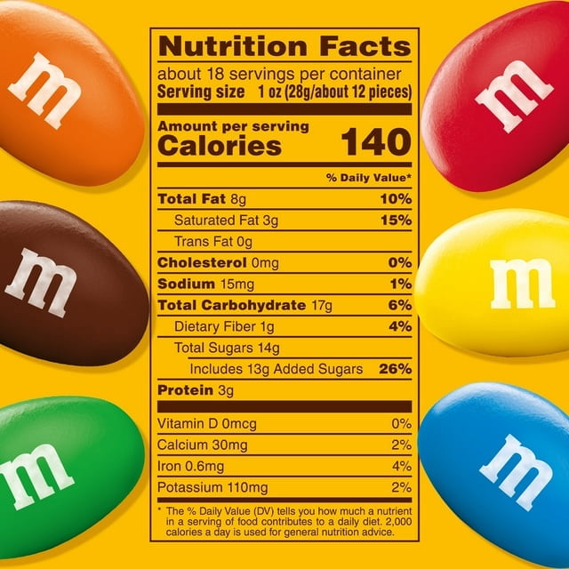 2 Pack M&M's Peanut Milk Chocolate Candy, Family Size - 18.08 oz Bulk Bag