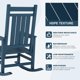 thumbnail image 4 of QinaQin Silla mecedora para exterior con respaldo alto de HDPE, ideal para patio, porche, balcón o deck, diseño resistente al clima con capacidad de 158 kg, 4 of 8