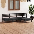 thumbnail image 1 of vidaXL 4 Piece Garden Lounge Set Solid Pinewood Black, 1 of 5