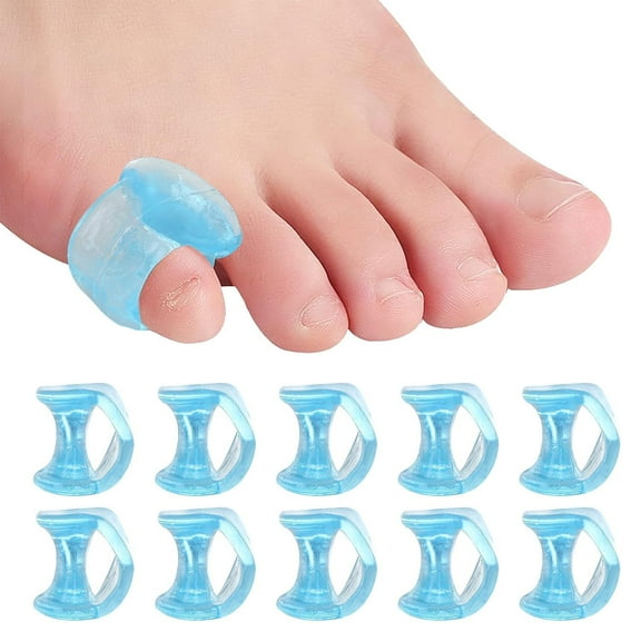 Toe Spacers, 10Pcs Gel Toes Separators for women&Men Silicone Protectors Little Toe Cushions Corrector for Preventing Rubbing & Relieve Pressure Straightener Overlapping