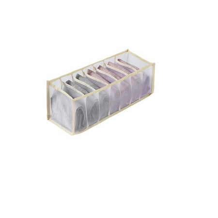 

Clothes Storage Organizer Drawer Closet Wardrobe Compartments Organizing Box Jeans Socks Underwear Bra Separation Holder 7 Grids Gray