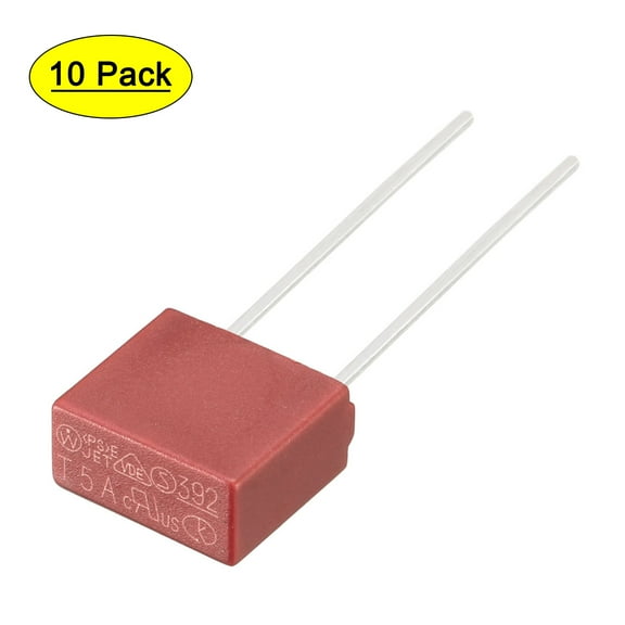 10Pcs DIP Mounted Miniature Square Slow Blow Micro Fuse T5A 5A 250V Red