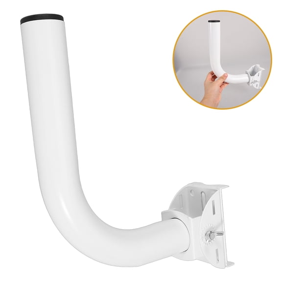 Raindrops White Electronics Pole for Outdoor Antenna Installation with Wall Clamp and Attic Mounting