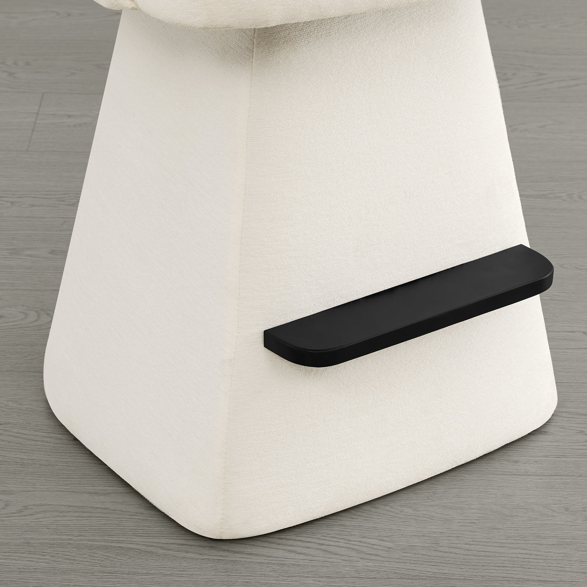 Spruce & Spring 26" Counter Height Swivel Bar Stools with Arms, Upholstered Chenille Seat & Back for Kitchen Island & Home Bar, Cream Fabric