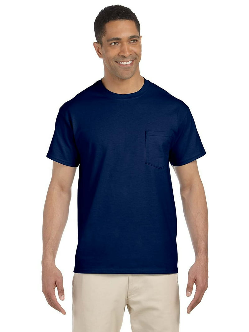 Udholde uren Ombord The Gildan Adult Ultra Cotton 6 oz Pocket T-Shirt - NAVY - 5XL - Walmart.com