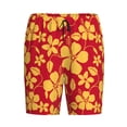 thumbnail image 4 of Wukai Red Vintage Flowers Men’s Short Pajama Pants With Pockets Soft Sleep Pj Shorts for Men-XX-Large, 4 of 6