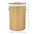 thumbnail image 6 of Home Basics Round Foldable Bamboo Hamper, Natural, 6 of 6