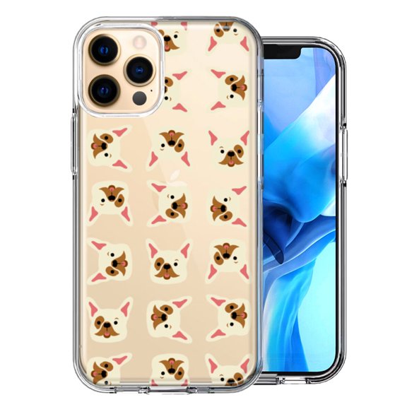 MUNDAZE For Apple iPhone 11 Pro Max Frenchie Bulldog Polkadots Design Double Layer Phone Case Cover