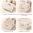 thumbnail image 4 of Beige Foldable Fabric Storage Box, Breathable Shoe Organizer With Lid, Closet Shelf Organizer For Home, Compact Foldable Design, 16.93X16.93X12.6In Unfolded, 4 of 6