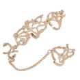 thumbnail image 1 of Anillos Unidos, Anillos De Cadena De Nudillo Hueco De Hoja De Flores Para Mujer Para Decoración De Manos ANGGREK Chain Combination Rings, 1 of 8