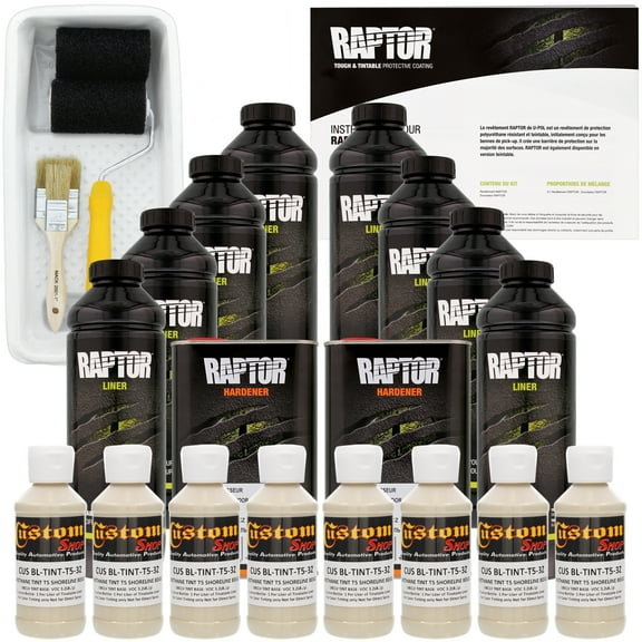 Raptor Shoreline Beige Urethane Spray-On Truck Bed Liner Roller Kit, 8 Liters