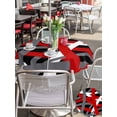 thumbnail image 4 of Red Black Geometric Outdoor Tablecloth - 54 Inch Round Dining Table Cover, Modern Art Abstract Grey Line Waterproof Outdoor Table Cloth with Umbrella Hole & Zipper for Picnic/Patio/Party, 4 of 7