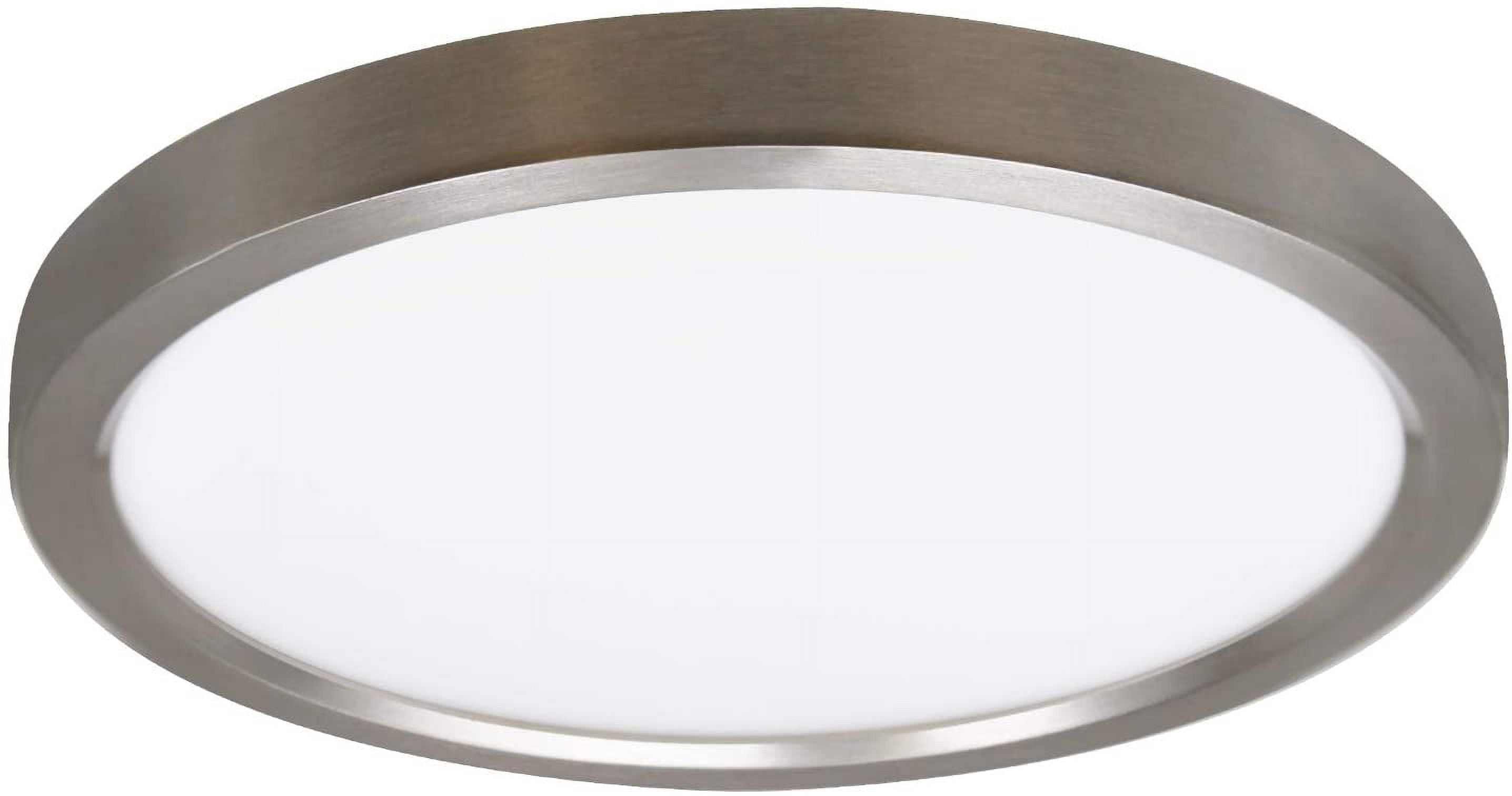 MingBright LED Flush Mount Ceiling Light Fixture, Dia: 13'', 3000K Warm White Brushed Nickel Aluminum Ceiling Light Fixture, Dimmable Ceiling Light for Kitchen, Bathroom, Bedroom