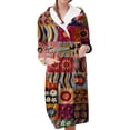 thumbnail image 1 of Women's Fleece Plush Robe Long Warm Plush Bathrobe Loungewear Jacket Printed Comfort Robe, 1 of 5
