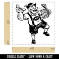 thumbnail image 2 of Jolly Bavarian Man in Lederhosen with Beer Stein and Sausage Self-Inking Rubber Stamp Ink Stamper - Blue Ink - Small 1 Inch, 2 of 7