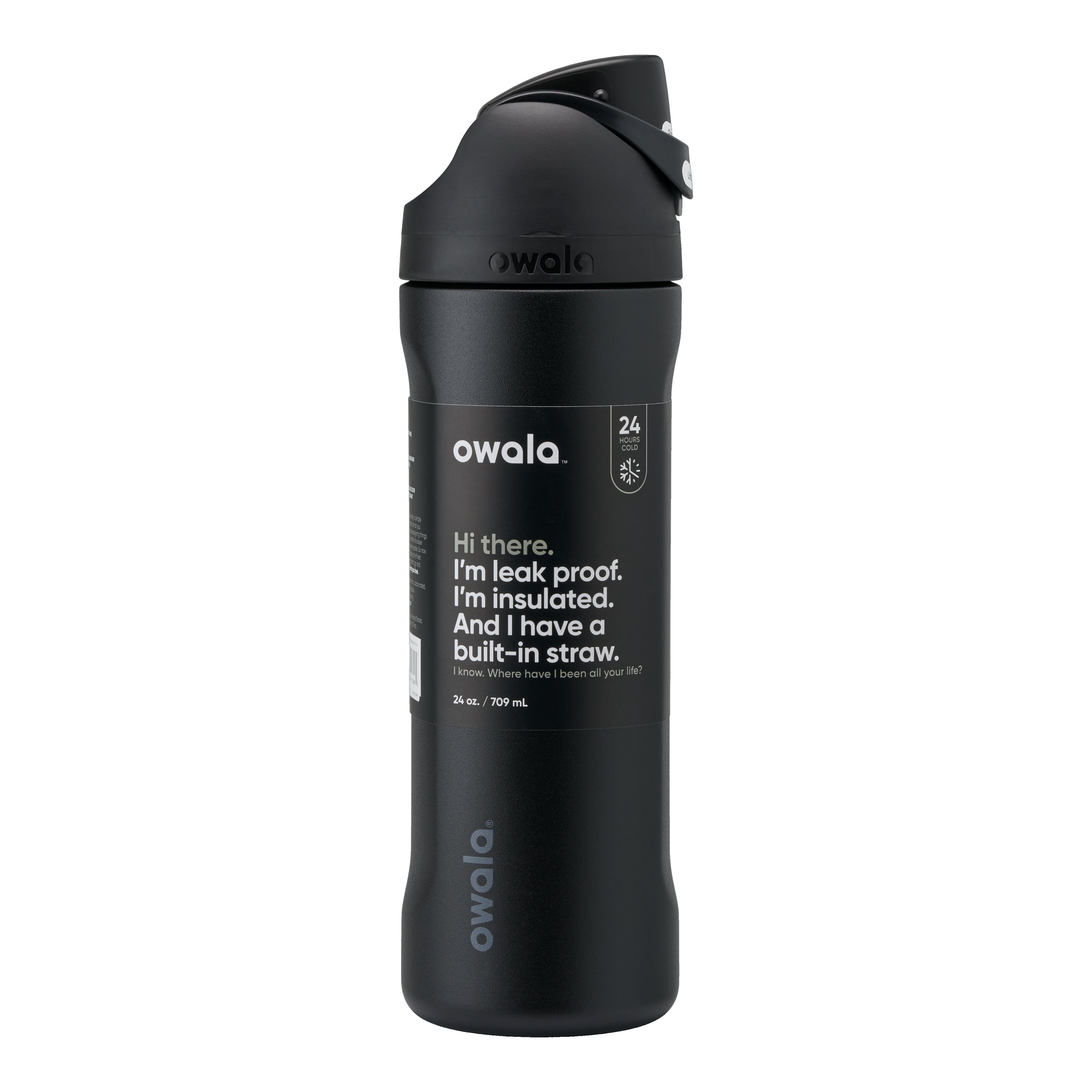 Owala FreeSip Stainless Steel Water Bottle, 24oz, Black - Walmart